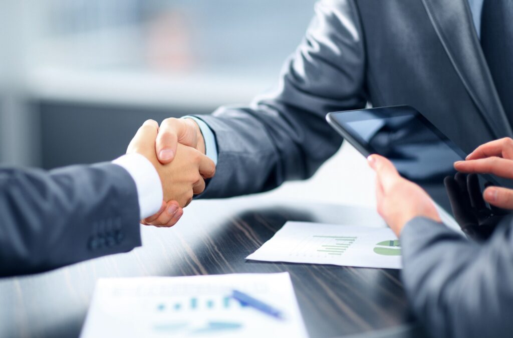 Business hand shake